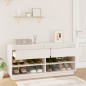 vidaXL Mueble zapatero de madera maciza de pino blanco 110x34x52 cm vidaXL Mueble zapatero de madera maciza de pino blanco 110x34x52 cm