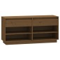vidaXL Mueble zapatero de madera maciza pino marrón miel 110x34x52 cm vidaXL Mueble zapatero de madera maciza pino marrón miel 110x34x52 cm