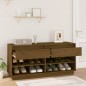 vidaXL Mueble zapatero de madera maciza pino marrón miel 110x34x52 cm vidaXL Mueble zapatero de madera maciza pino marrón miel 110x34x52 cm
