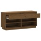 vidaXL Mueble zapatero de madera maciza pino marrón miel 110x34x52 cm vidaXL Mueble zapatero de madera maciza pino marrón miel 110x34x52 cm
