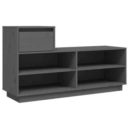 vidaXL Mueble zapatero de madera maciza de pino gris 110x34x61 cm