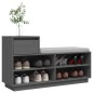 vidaXL Mueble zapatero de madera maciza de pino gris 110x34x61 cm vidaXL Mueble zapatero de madera maciza de pino gris 110x34x61 cm