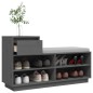 vidaXL Mueble zapatero de madera maciza de pino gris 110x34x61 cm vidaXL Mueble zapatero de madera maciza de pino gris 110x34x61 cm