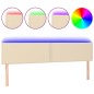 vidaXL Cabecero con LED de tela color crema 200x5x78/88 cm