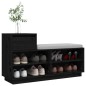 vidaXL Mueble zapatero de madera maciza de pino negro 110x34x61 cm vidaXL Mueble zapatero de madera maciza de pino negro 110x34x61 cm