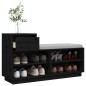 vidaXL Mueble zapatero de madera maciza de pino negro 110x34x61 cm vidaXL Mueble zapatero de madera maciza de pino negro 110x34x61 cm