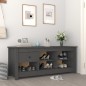 vidaXL Armario zapatero de madera maciza de pino gris 110x38x45,5 cm vidaXL Armario zapatero de madera maciza de pino gris 110x38x45,5 cm
