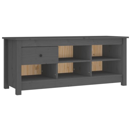 vidaXL Armario zapatero de madera maciza de pino gris 110x38x45,5 cm