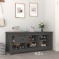 vidaXL Armario zapatero de madera maciza de pino gris 110x38x45,5 cm vidaXL Armario zapatero de madera maciza de pino gris 110x38x45,5 cm