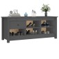 vidaXL Armario zapatero de madera maciza de pino gris 110x38x45,5 cm vidaXL Armario zapatero de madera maciza de pino gris 110x38x45,5 cm