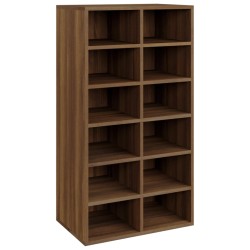 vidaXL Mueble zapatero madera contrachapada marrón roble 54x34x100,5cm