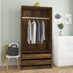 vidaXL Armario madera contrachapada color roble ahumado 100x50x200 cm