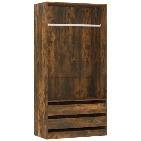 vidaXL Armario madera contrachapada color roble ahumado 100x50x200 cm