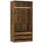 vidaXL Armario madera contrachapada color roble ahumado 100x50x200 cm vidaXL Armario madera contrachapada color roble ahumado 100x50x200 cm