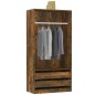 vidaXL Armario madera contrachapada color roble ahumado 100x50x200 cm vidaXL Armario madera contrachapada color roble ahumado 100x50x200 cm