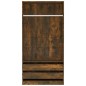 vidaXL Armario madera contrachapada color roble ahumado 100x50x200 cm vidaXL Armario madera contrachapada color roble ahumado 100x50x200 cm