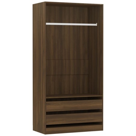 vidaXL Armario madera contrachapada marrón roble 100x50x200 cm
