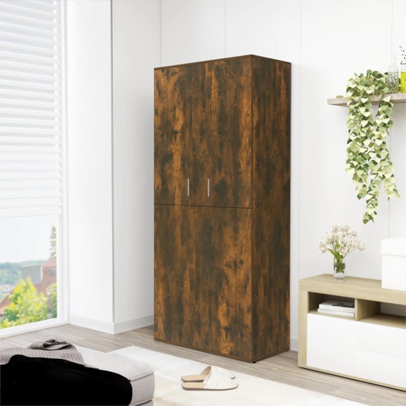 vidaXL Mueble zapatero madera contrachapada roble ahumado 80x39x178 cm