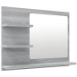 vidaXL Espejo de baño madera contrachapada gris Sonoma 60x10,5x45 cm vidaXL Espejo de baño madera contrachapada gris Sonoma 60x10,5x45 cm