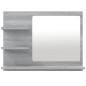 vidaXL Espejo de baño madera contrachapada gris Sonoma 60x10,5x45 cm vidaXL Espejo de baño madera contrachapada gris Sonoma 60x10,5x45 cm