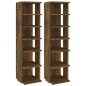vidaXL Zapatero 2 uds madera contrachapada roble ahumado 27,5x27x102cm vidaXL Zapatero 2 uds madera contrachapada roble ahumado 27,5x27x102cm