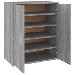 vidaXL Zapatero de madera contrachapada gris Sonoma 60x35x70 cm