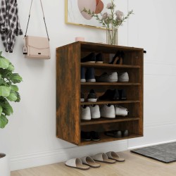 vidaXL Mueble zapatero madera contrachapada roble ahumado 60x35x70 cm