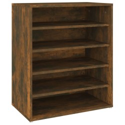 vidaXL Mueble zapatero madera contrachapada roble ahumado 60x35x70 cm