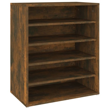 vidaXL Mueble zapatero madera contrachapada roble ahumado 60x35x70 cm