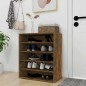 vidaXL Mueble zapatero madera contrachapada roble ahumado 60x35x70 cm