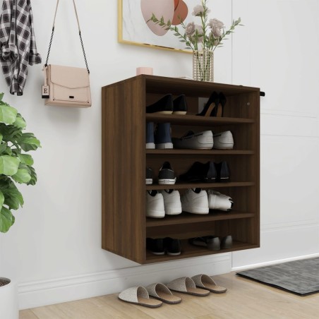 vidaXL Mueble zapatero madera contrachapada roble marrón 60x35x70 cm