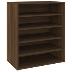 vidaXL Mueble zapatero madera contrachapada roble marrón 60x35x70 cm