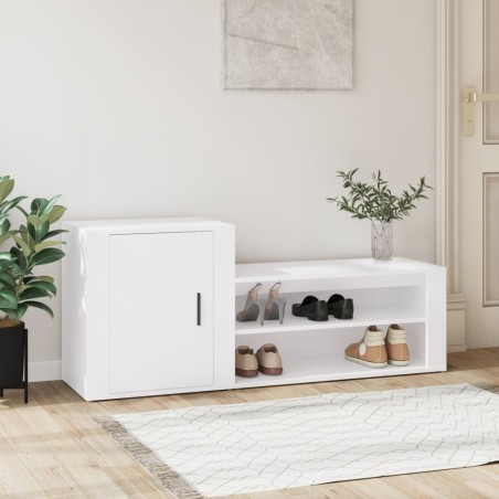 vidaXL Mueble zapatero madera contrachapada blanco 130x35x54 cm