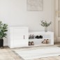 vidaXL Mueble zapatero madera contrachapada blanco brillo 130x35x54 cm vidaXL Mueble zapatero madera contrachapada blanco brillo 130x35x54 cm