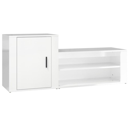 vidaXL Mueble zapatero madera contrachapada blanco brillo 130x35x54 cm