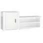 vidaXL Mueble zapatero madera contrachapada blanco brillo 130x35x54 cm vidaXL Mueble zapatero madera contrachapada blanco brillo 130x35x54 cm