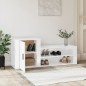 vidaXL Mueble zapatero madera contrachapada blanco brillo 130x35x54 cm vidaXL Mueble zapatero madera contrachapada blanco brillo 130x35x54 cm