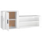 vidaXL Mueble zapatero madera contrachapada blanco brillo 130x35x54 cm vidaXL Mueble zapatero madera contrachapada blanco brillo 130x35x54 cm