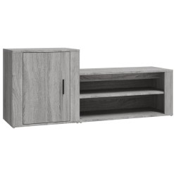 vidaXL Mueble zapatero madera contrachapada gris Sonoma 130x35x54 cm