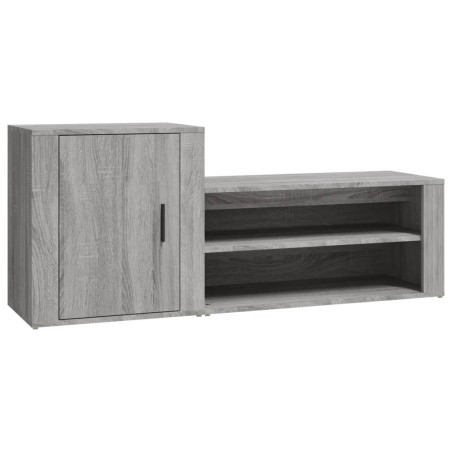 vidaXL Mueble zapatero madera contrachapada gris Sonoma 130x35x54 cm