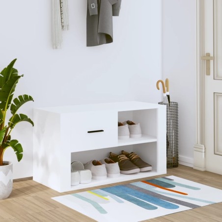 vidaXL Mueble zapatero madera contrachapada blanco 80x35x45 cm
