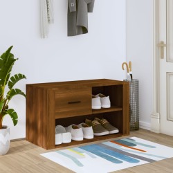 vidaXL Mueble zapatero contrachapada color marrón roble 80x35x45 cm