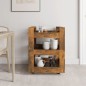 vidaXL Carrito de cocina madera contrachapada roble ahumado 60x45x80cm vidaXL Carrito de cocina madera contrachapada roble ahumado 60x45x80cm