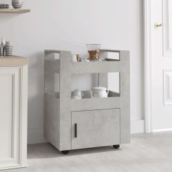 vidaXL Carrito de cocina madera contrachapada gris hormigón 60x45x80cm