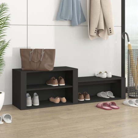 vidaXL Mueble zapatero madera contrachapada negro 150x35x45 cm