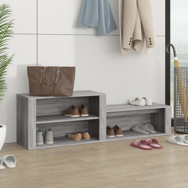vidaXL Mueble zapatero madera contrachapada gris Sonoma 150x35x45 cm vidaXL Mueble zapatero madera contrachapada gris Sonoma 150x35x45 cm