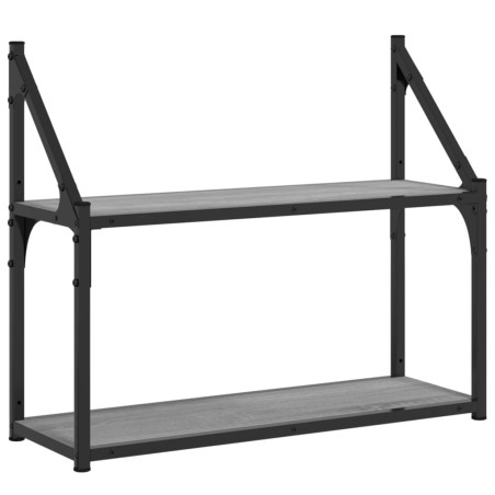 vidaXL Estantería de pared madera ingeniería gris Sonoma 60x21x51 cm