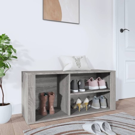 vidaXL Mueble zapatero madera contrachapada gris Sonoma 100x35x45 cm