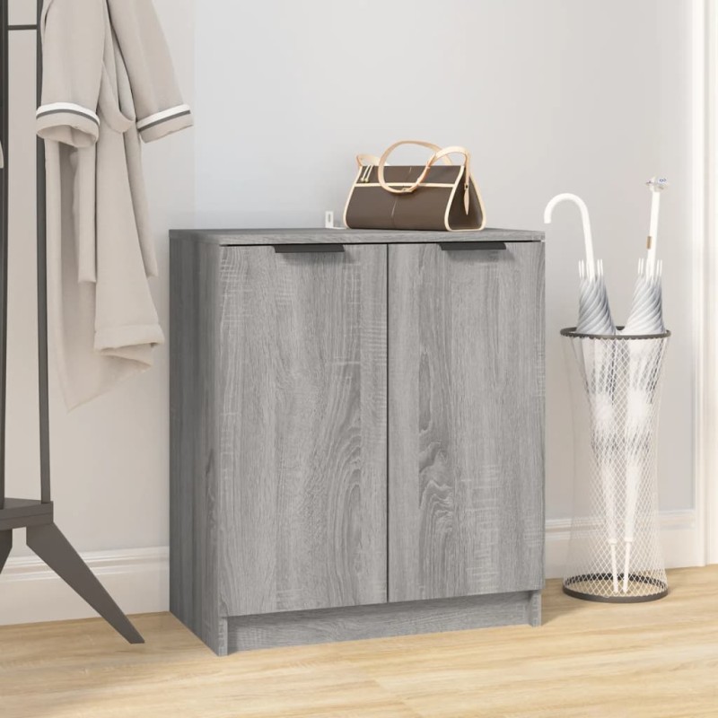 vidaXL Mueble zapatero de madera contrachapada gris Sonoma 59x35x70 cm vidaXL Mueble zapatero de madera contrachapada gris Sonoma 59x35x70 cm