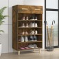 vidaXL Mueble zapatero madera contrachapada roble ahumado 60x35x105 cm vidaXL Mueble zapatero madera contrachapada roble ahumado 60x35x105 cm